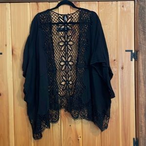 Black ruana cover up